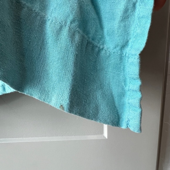 Flax Tiffany Blue Linen Asymetrical Contemporary Minimalist Tank Top Medium - Picture 6 of 9